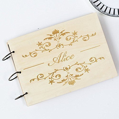 Custom Wooden Wedding guest book, Rustic wedding guestbook album, wood engagement anniversary gift
