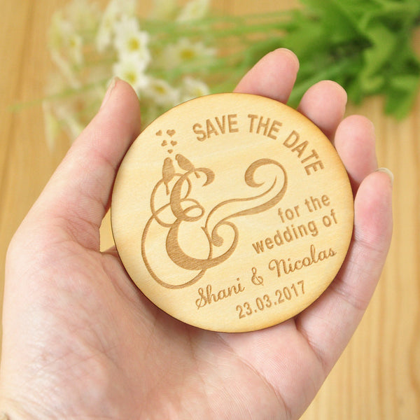 Wooden Save the Date Magnets