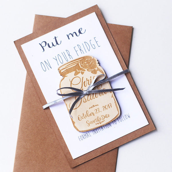 Custom Mason Jar save the dates