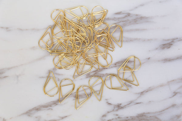 50 Teardrop Paper Clips,Raindrop Waterdrop Metal Paper Clip,Binder Clips, Office Supplies,