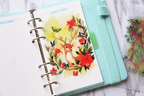 Set of 5 Forest deer Planner Dividers/A5 dividers /Personal dividers /Planner divider set /Filofax dividers /kikki k / Dashboard