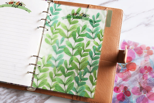 Set of 5 Watercolour Seasons Botanic Gardens Planner dividers/A5 Semi-transparent Plastic planner dividers/Dashboard/index dividers