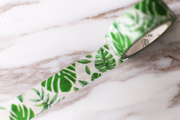Tropical Forest Japanese Washi Tape / tropical leaves deco washi tape/ Masking tape/ japanese washi tape/Planner Supplies/OT056