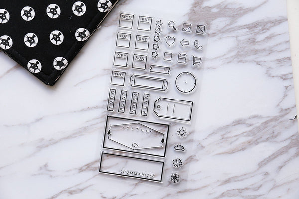 Weekly Stamp, to do stamp, Planner Stamp, Weather stamp, title stamp, cute stamp, kawaii stamp, Rubber transparent clear stamp/