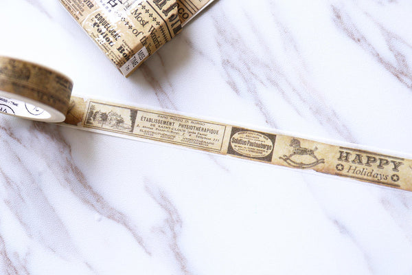 Old newspaper Washi Tape 15mmx7m tape/ vintage newspaper Washi Tape Masking tape/ japanese washi tape/planner tape/OT079