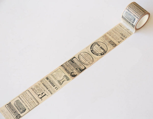 Vintage Newspaper Washi Tape/Striped Washi / Masking tape/ japanese washi tape/Planner Supplies/OT075