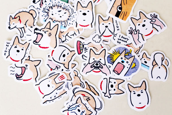 Shiba stickers set/ Planner Stickers/ Filofax Stickers/Lap top stickers/Scrapbook Sticker/OS057
