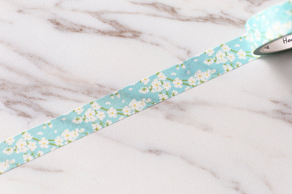 White Sakura Washi Tape/White Cherry blossom washi tape /floral washi tape / washi tape/spring washi tape/planner accessories/T131