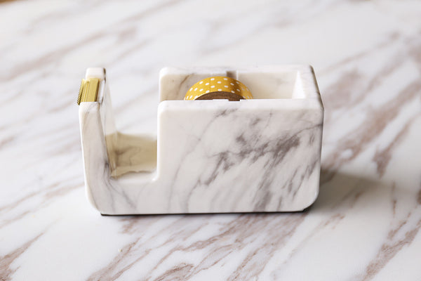 Acrylic Marble Tape Dispenser, minimalist tape dispenser, marble office desk accessory, office gift, modern desk decorations, gold dispenser