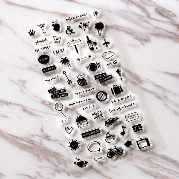 Coffee break Clear rubber Stamps/Planner Stamps/Stamp Set/party house clear Stamps/Planning accessory/