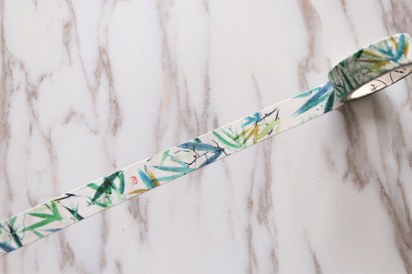 Bamboo leaves Washi Tape/bamboos watercolour deco washi tape/ Masking tape/ japanese washi tape/Planner Supplies/OT021