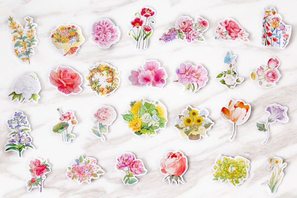 Flower Garden stickers set/ Planner Stickers/ Filofax Stickers/Lap top stickers/Scrapbook Sticker