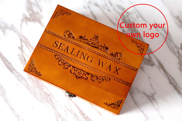 Custom your own logo Wax Seal box set /wedding gift box set wedding Wood Gift Box /birthday gift box