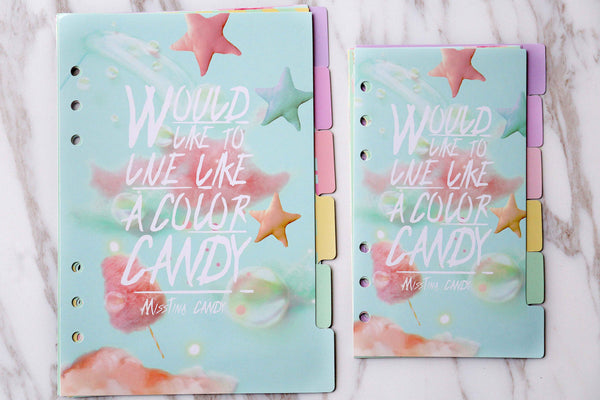 set of 6 Sweet Dessert Planner Dividers/A5 dividers /Personal dividers /Planner divider set /Filofax dividers /