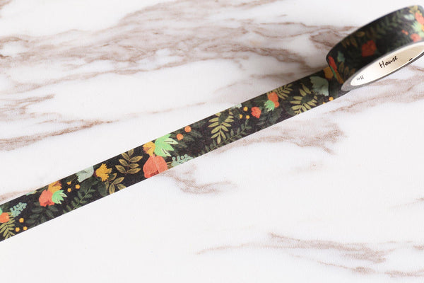 Black red flowers Washi Tape/Plantea Washi tape/ Masking tape/ japanese washi tape/Planner Supplies/OT033