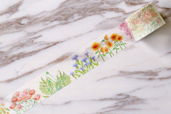 Flowers Washi Tape/sunflower floral Washi Tapes / colorful flowers leaves Washi Tapes/Japanese washi Tape/Decorative Stickers /T135