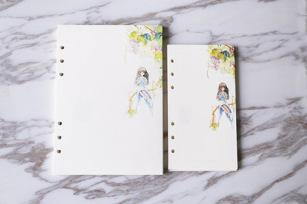 cute flowers girl planner inserts/ filofax personal inserts/ blank filofax a5 inserts/PRINTED garden Kawaii inserts