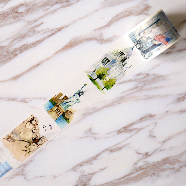 40mm x 7m America Washi tape/Building Landmarks Washi Tapes/ city Washi Tape/Decorative Stickers / Masking tape/America washi tape