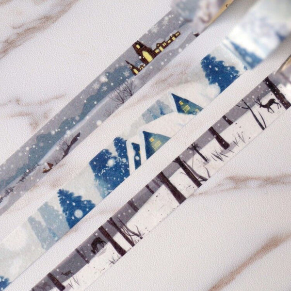 Set of 3 solar terms Washi Tape/Snowy Day Japanese washi tape Great Cold Washi tape/ Great Snow Masking tape/ Slight cold washi tape