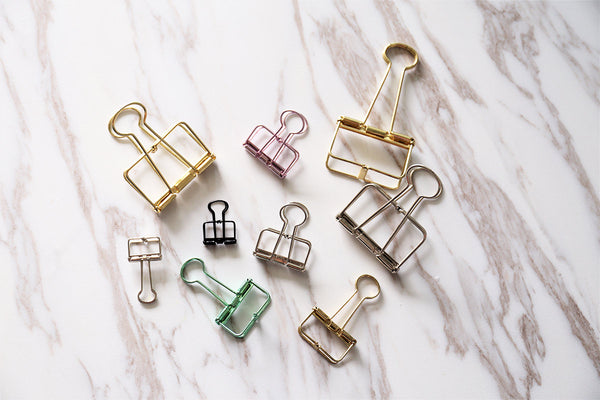4pc Paper Clips, gold bookmarks Metal Paper Clip,colorful Binder Clips, Office Supplies, Midori Clip Planner Accessories