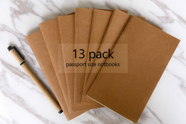 13PCS Passport Traveler's Notebook Insert/Midori Refills/Midori Insert /Paper Refill for Midori/Small Kraft Journals, Blank/Lined Notebook