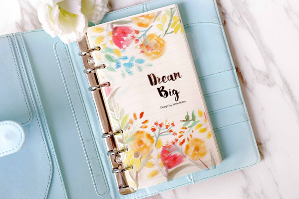 Set of 6 Watercolour Seasons Flower Gardens Planner dividers/A6 Semi-transparent Plastic planner dividers/Dashboard/index dividers