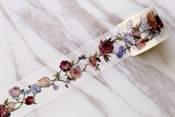 A poem of rose Washi Tape/ Sick Rose Washi Tapes/Japanese washi Tape/Decorative Stickers / red rose washi tape/love poem washi tape