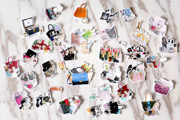 Bag stickers set/Luxury bags Planner Stickers/ bags and Lipstick Filofax Stickers/country life Flake Stickers/ stickers/
