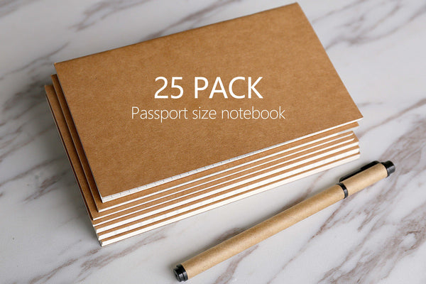 25PCS Passport Traveler's Notebook Insert/Midori Refills/Midori Insert /Paper Refill for Midori/Small Kraft Journals, Blank/Lined Notebook
