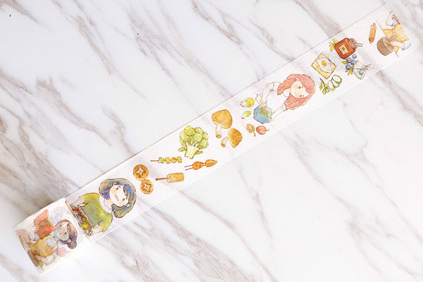 Cooking Girl washi tape/food washi tape/kitchen girl washi tape/japanese washi tape/Deco tape/girl Masking Washi Tape