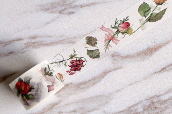 Rose Washi Tape/ red and yellow rose Washi Tapes/Japanese washi Tape/Decorative Stickers /flowers Masking tape/