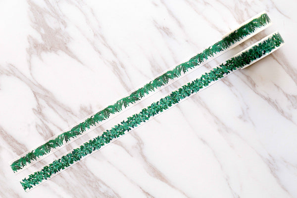 Set of 2 Leaves Washi Tape/Spring Green Leaves Washi Tape/Plants Washi Tape/Green washi tape/ / Leaf washi tape