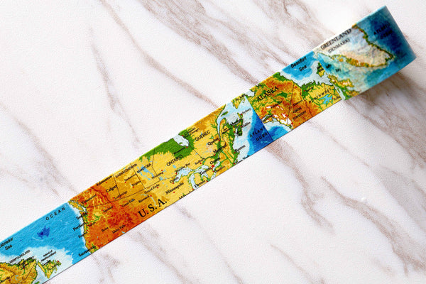 North America Map Washi Tape/vintage canada Washi / words map Masking tape/ japanese washi tape/Planner Supplies/OT073