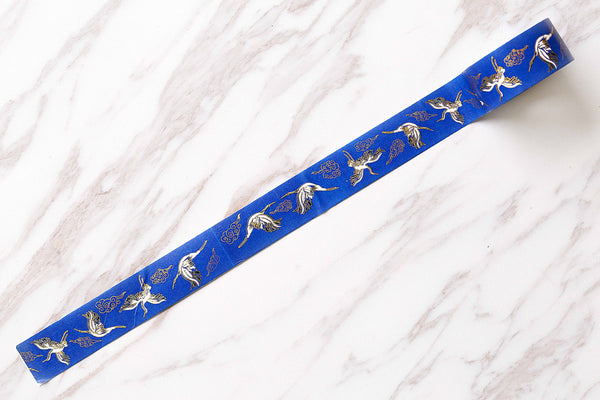 Crane washi tape /blue Crane washi tape Washi Roll /deco tape/planner washi tape/album emblishment