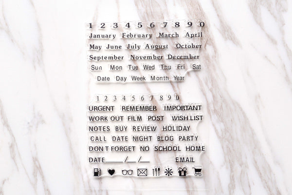 Weekly Clear Rubber Stamp/months Clear Stamp/daily transparent clear stamp/numbers clear stamp