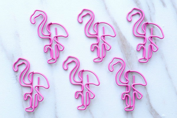 6PCS Flamingo shaped paper clips/pink Flamingo paper Clip/Binder Clips/ Office Supplies