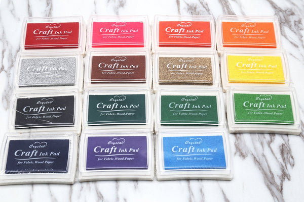 15 colors Pigment Crafts Rubber Stamps /Ink Pads DIY Multicolor Papers Febric Wood Rainbows Rubber stamp