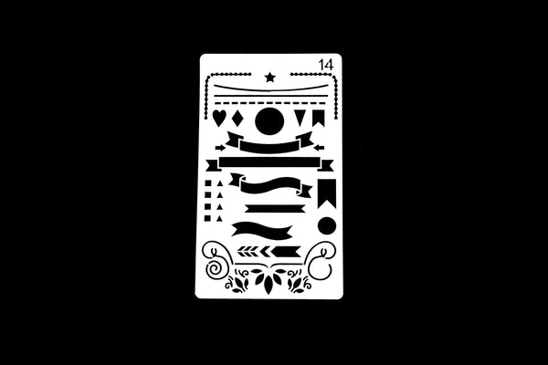 banner stencil /Journal Stencil /Notebook Stencil/ flowers stencil /flag stencil /Bullet Journal Stencil/ plastic Stencil