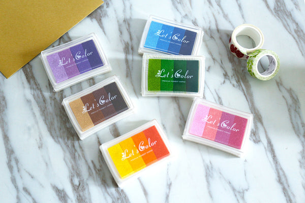 24 Colors Gradient Ink pad /Multicolor rainbows stamps/Ink Pads DIY Multicolor Papers Febric Wood Rainbows/Graduated Colors Rainbow Ink