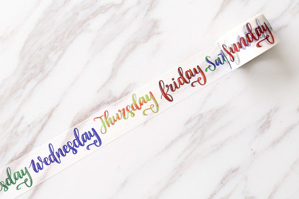 My week Washi Tape/Seven days gift Washi Tape/colorful monday to friday Washi Tape/birthday Washi Tape / masking tape/gift wrapping tape