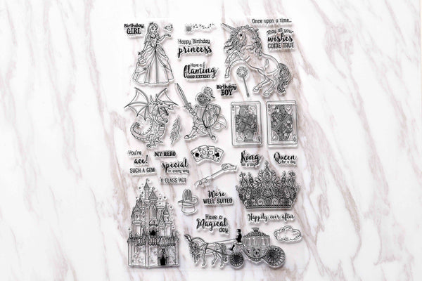 Princess clear stamp /king and queen clear stamp/Carriage clear stamp /happily ever after clear stamp/unicorn happy birthday stamp
