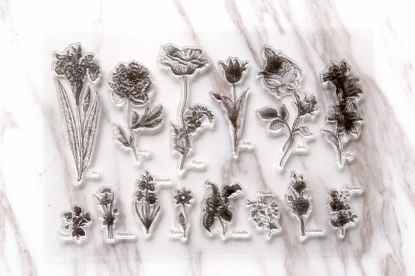 cute flowers Clear Rubber Stamp/beautiful rose Clear Stamp/lris peony ,poppy, tulip transparent clear stamp/lily many beautiful flowers