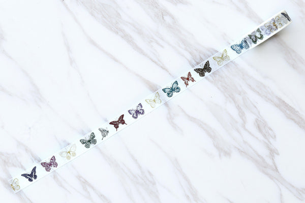 Blue Butterfly Washi Tape/butterfly washi tape /butterfly with flowers washi tape / japanese washi tape/Planner Supplies
