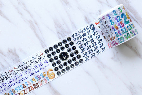 month planner 31 days washi tape /month washi tape /wide 31 days washi tape/to do list washi tape/colorful month washi tape