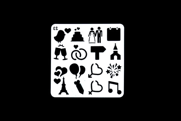 Wedding Couple plastic stencil / Honeymoon Theme Plastic Stencil /Heart Stencil /Bullet Journal Stencil/ Seashell plastic Stencil