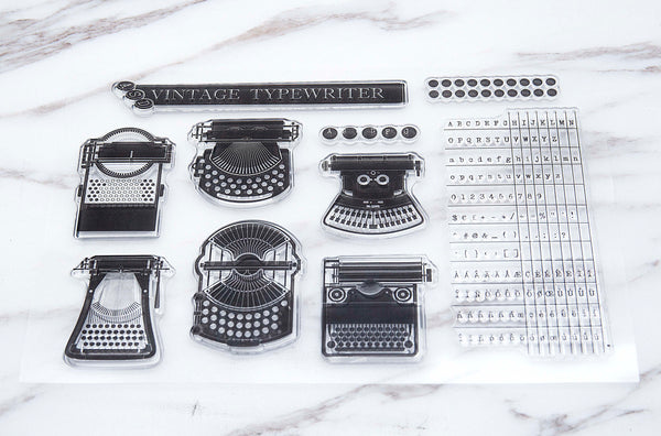 Vintage Typewriter Stamp/ Character Table Transparent Stamp/ Type Font Rubber Stamp/