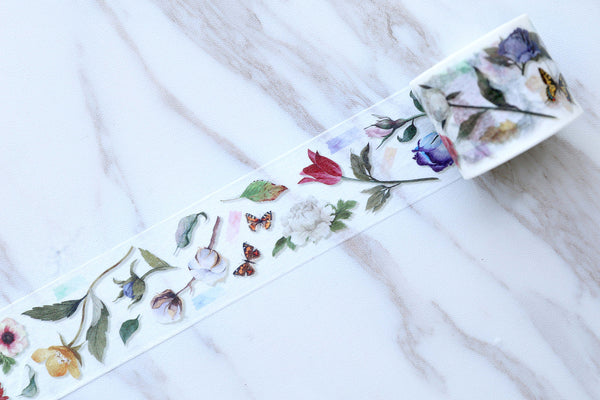 Rose with butterfly Washi Tape/ flowers and butterfly Washi Tapes/Japanese washi Tape/Decorative Stickers /beautiful rose and butterfly
