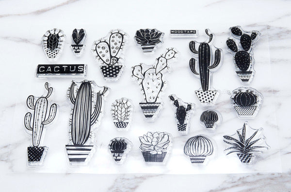 Cactus clear Stamp/Botanicals Rubber Stamp/Cacti Clear Transparent Stamp/ Nature, Greenery, Succulents clear stamp / Potted Plants stamp