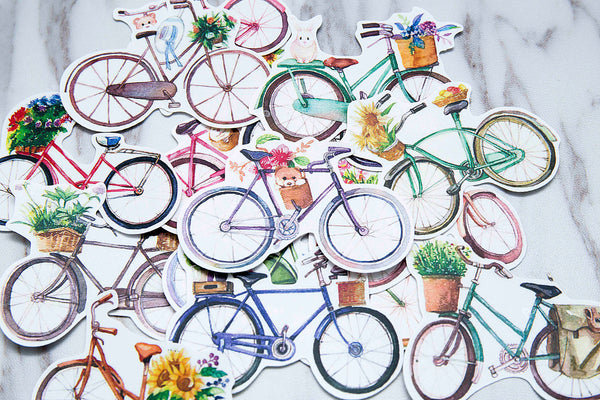 flower Bicycle Planner Stickers/ flowers Stickers/ Filofax Stickers/colorful Bicycle Planner Stickers /Floral Scrapbook Sticker