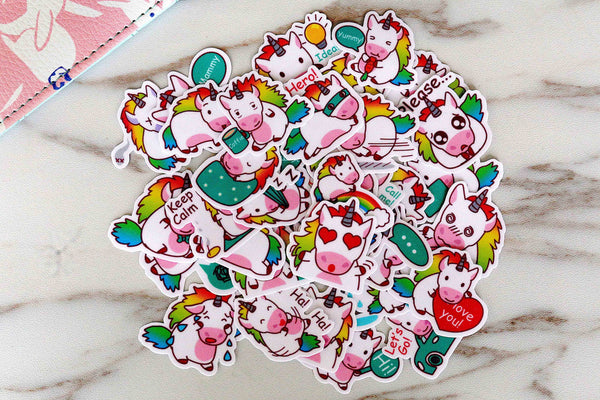 Unicorn stickers set/cute unicorns Planner Stickers /Filofax Stickers/Lap top stickers/Scrapbook Sticker